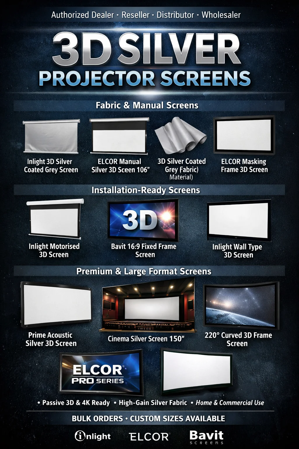 3D Silver Projector Screen Portfolio